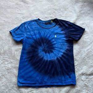 34 Polo Ralph Lauren Tie-Dye Tee XS | 100% Cotton | Blue Spiral | Retro Revival